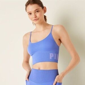 VS PINK | Blue Dawn Seamless Lightly Lined Sports Bralette Size Medium